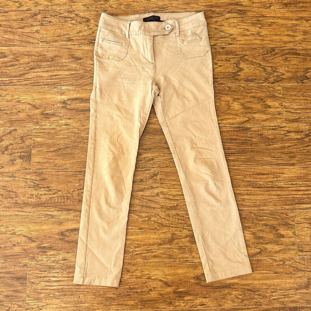 Active USA Tan Beige Stretch Skinny Pants Large Women's
